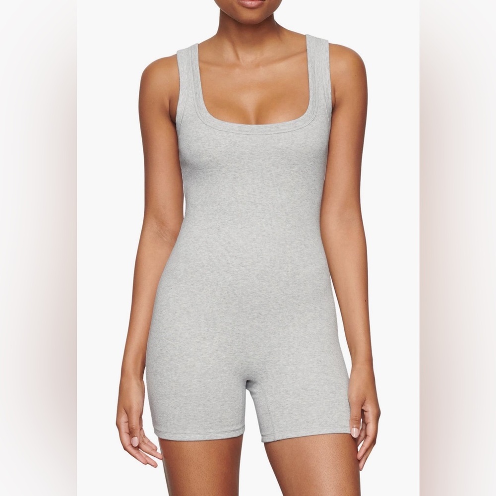 SKIMS Stretch Cotton Ribbed Romper